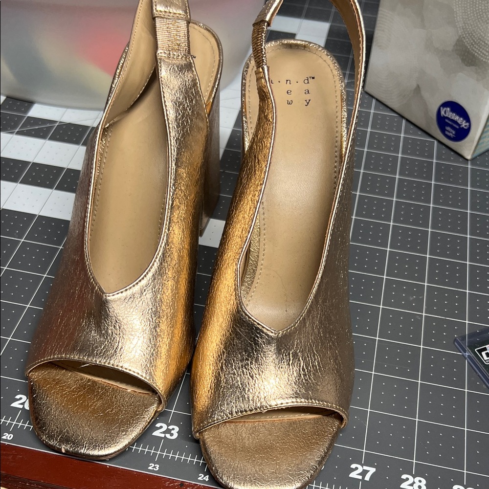 a new day Gold Slingback Heels